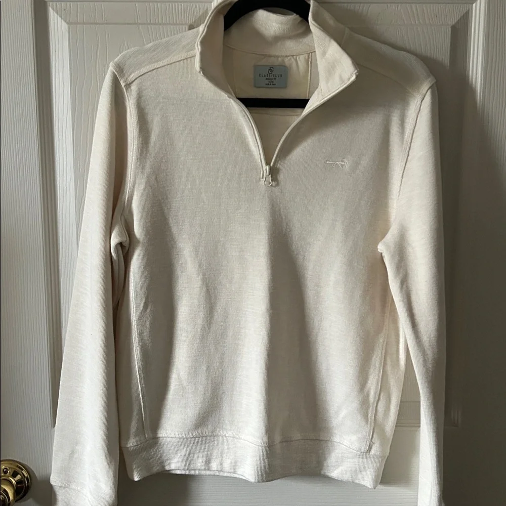 Class Club Boys Ivory 1/4 Zip Long Sleeve Pullover‎ Size 14/16